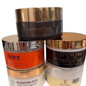 Luxury Skincare Set Hermetise D'OR24K Predire Paris Grace Salt Scrub Body Butter